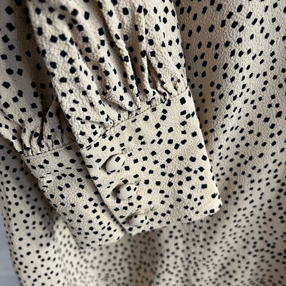 & Other Stories Dot Print Shirt Dress in Beige - Picture 9 of 9